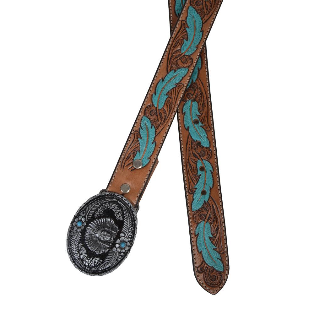 Radianite Hand-Tooled Leather Women's Belt