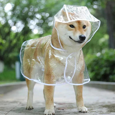 Transparent Dog Raincoat – Waterproof Hooded Pet Rainwear Jacket for Small Dogs