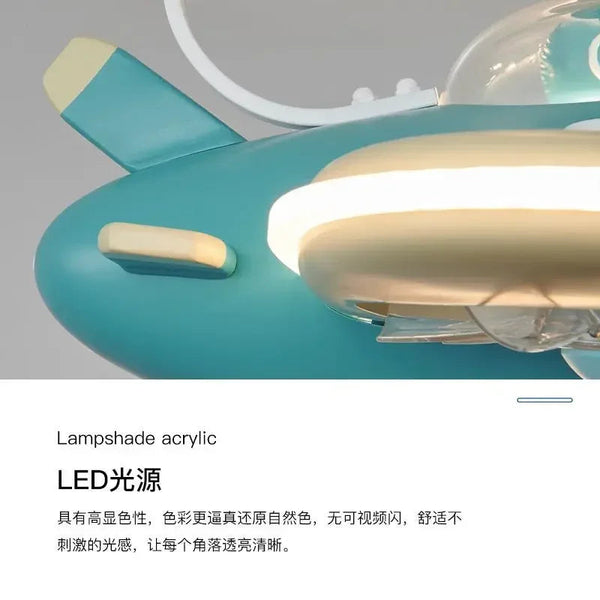 DecorBites™ Kids Bedroom Bladeless Ceiling Fan with Remote Control & LED Light Decorbites