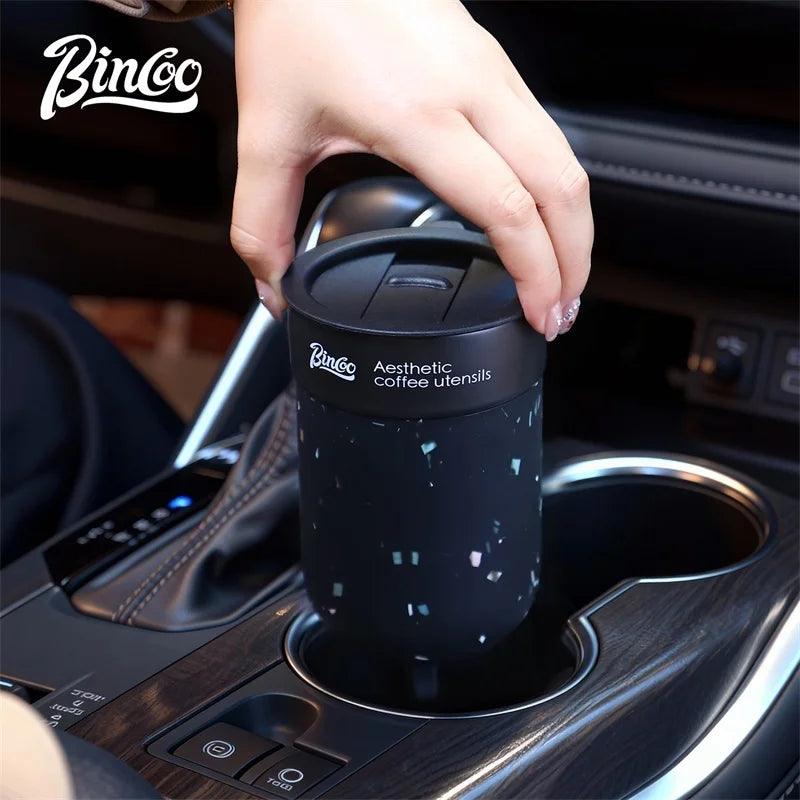 BINCOO Ceramic-lined Coffee Mug Thermal Cup Insulated Coffee Cup Portable for Office Travel and Outdoor 300ML