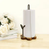 Wooden Paper Towel Holder Vertical Stand Anti-Skid Flower Shape Base Kitchen Countertop Roll Paper Towel Holder Paper Dispenser