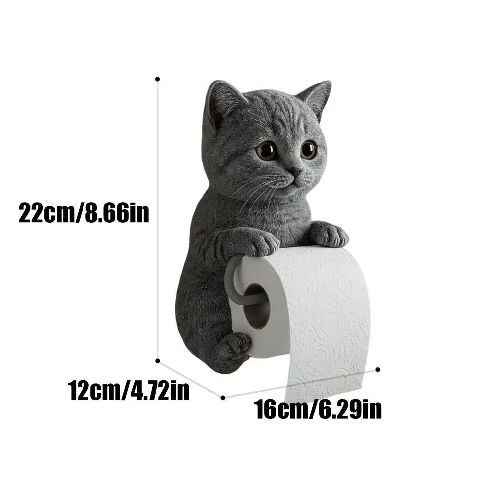 Cat Toilet Paper Holder Cat Toilet Roll Holder Wall Mounted Roll Rack Cute Dispenser for Dorm Home RV Restroom Travel Kitchen DSers Fulfillment