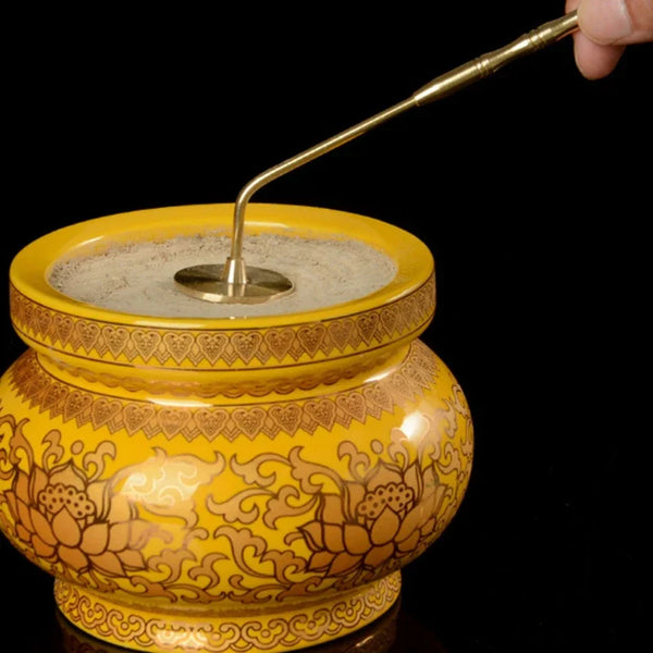 Brass Incense Press with Long Handle