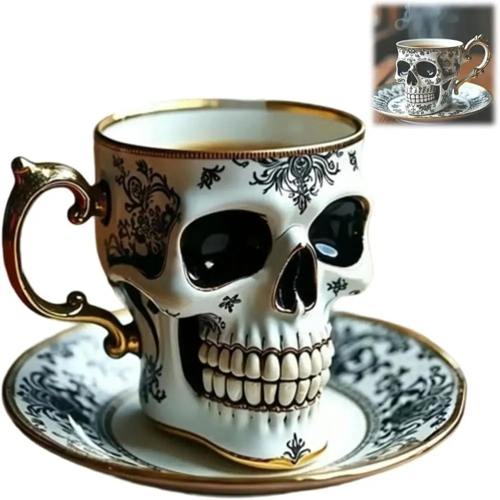 Stylish Resin Skull Coffee Mug Bonehead Design Gothic Skull Crusher Coffee Skeleton Head Mugs Collectors