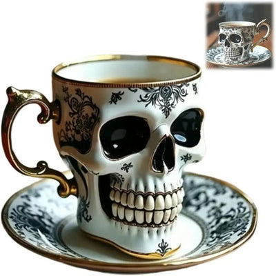 Stylish Resin Skull Coffee Mug Bonehead Design Gothic Skull Crusher Coffee Skeleton Head Mugs Collectors