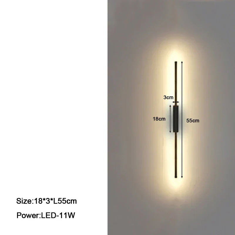 Modern LED Wall Sconce Black 100cm Up-Down