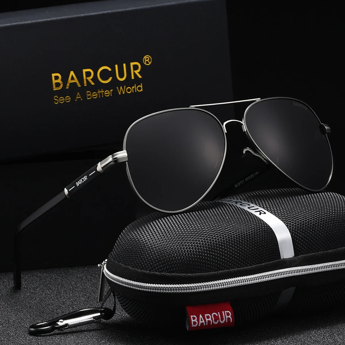BARCUR Sunglasses Retro Chic Men Fashion Oversized Pilot Style Sunglasses with Mirrored TAC Lenses Durable Stainless Steel Frame for Hiking Outdoor Sports and Sun Protection for Summer