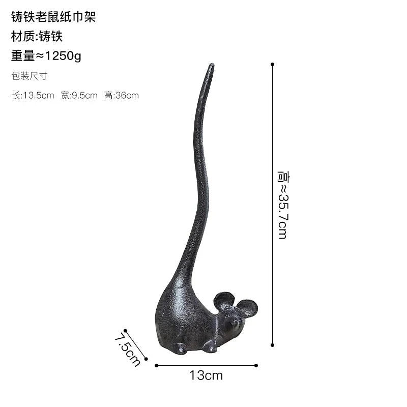 Vertical Giraffe Tissue Holders European Style Creative Cast Iron Handicraft Roll Paper Holder Kitchen Paper Home Storage Rack Gifts for You 'n Me