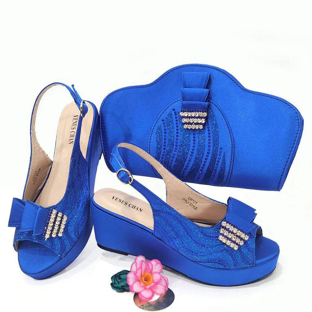 Ladies Shoes With Matching Bag Set for Party ED320