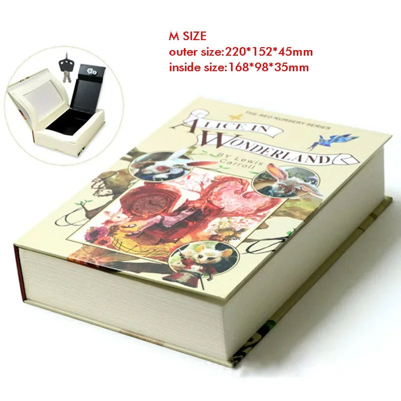 Hidden Book Safe with Key Lock — Metal Book-Shaped Home Safe (8.66 x 5.98 x 1.77 in / 220 x 152 x 45 mm)