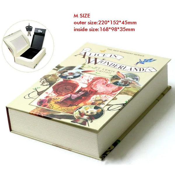 Hidden Book Safe with Key Lock — Metal Book-Shaped Home Safe (8.66 x 5.98 x 1.77 in / 220 x 152 x 45 mm)
