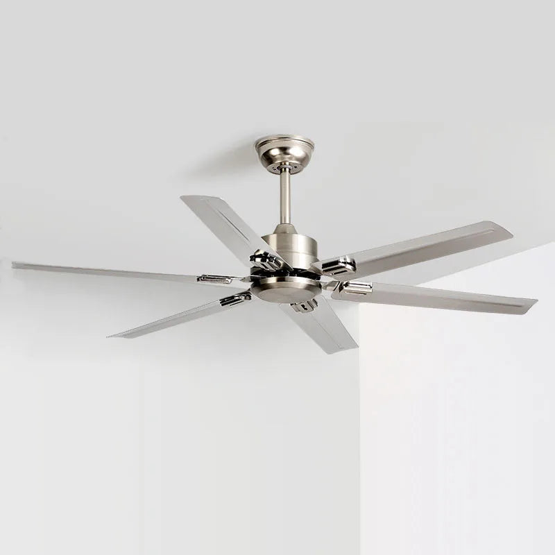 DecorBites™ Large 6-Blade Stainless Steel Ceiling Fan for Living Room, Bedroom, Office Decorbites