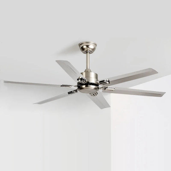 DecorBites™ Large 6-Blade Stainless Steel Ceiling Fan for Living Room, Bedroom, Office Decorbites