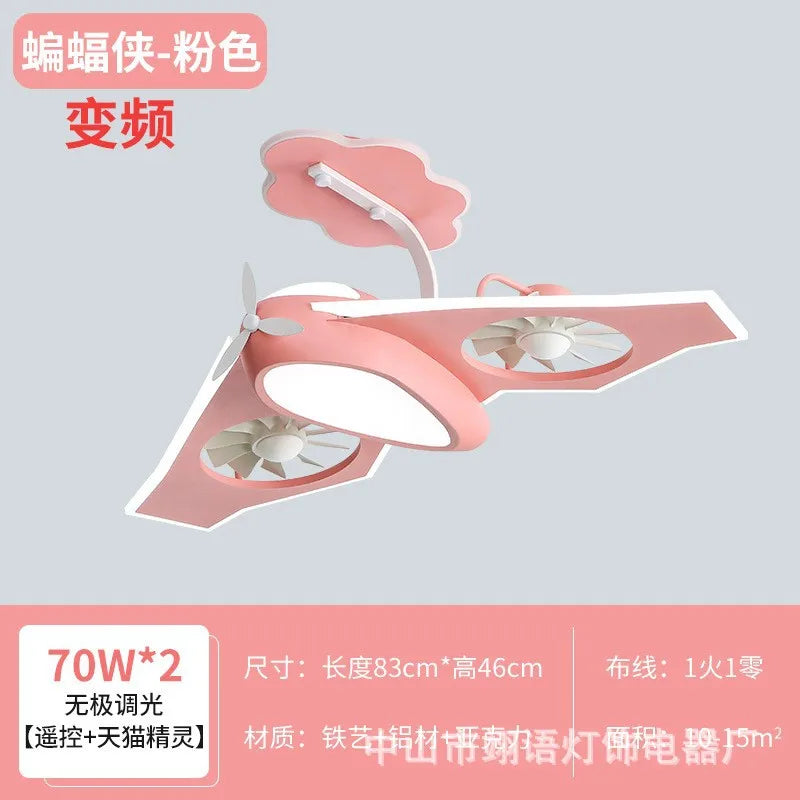 DecorBites™ Kids Bedroom Bladeless Ceiling Fan with Remote Control & LED Light Decorbites