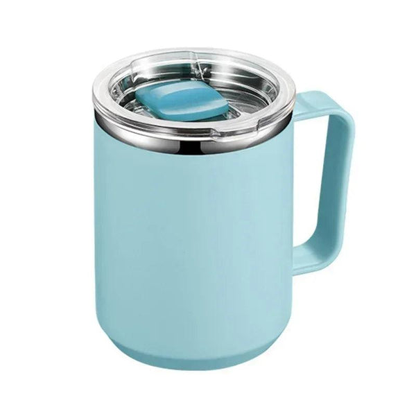 Stainless Steel Insulated Coffee Mug – 450 ml (Double-Wall Vacuum, Handle & Lid)