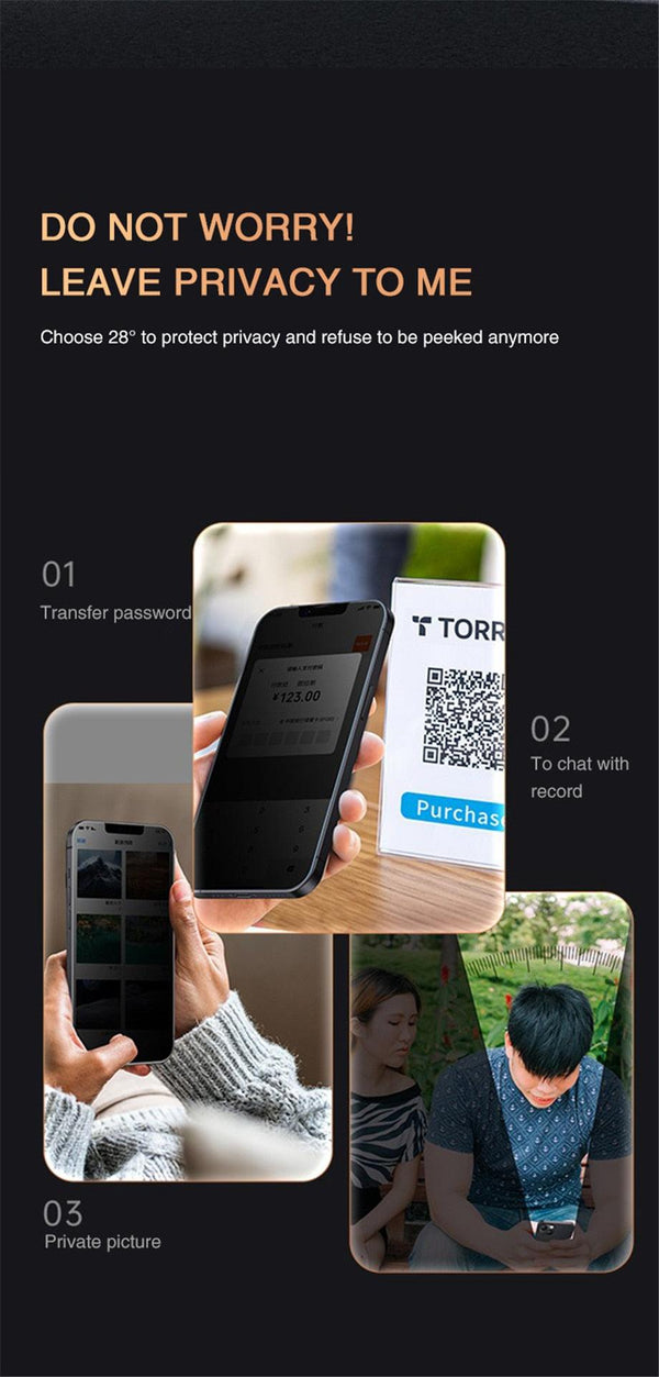 3PCS Privacy Screen Protector For iPhone 14 PRO MAX Anti-Spy Glass For iPhone 13 12 11 XS Max XR 7 8 Plus SE 2022 Tempered Glass 9H Hardness Tempered Glass Anti Spy Case Friendly Screen Protector