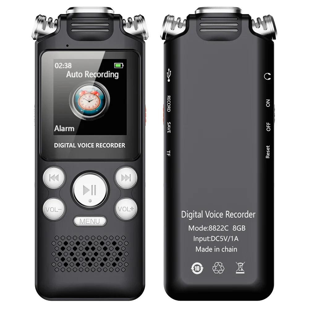 Professional Voice Activated Digital Audio Voice Recorder 8GB 16GB 32G Noise Cancelling Recording PCM Support OTG WAV MP3 Player