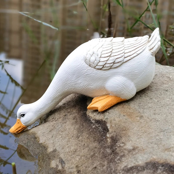 Duck Statues Landscape Ornament Farm Animal Simulation Model Statue Toy Chicken Duck Goose Figurine Sculpture Indoor Home Decor