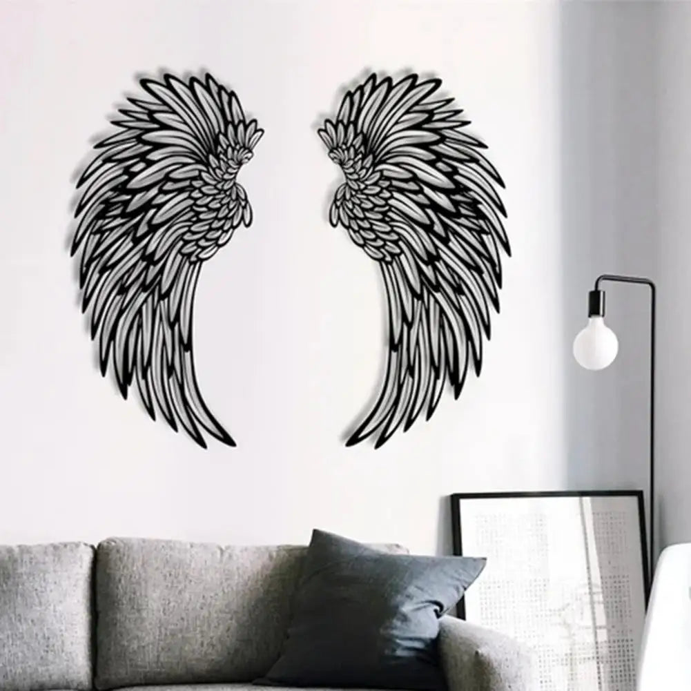 1 Pair Angel Wings Metal Wall Art Decor with Led Lights Wall Hanging Decorations Wall Sculpture Art Angel Wing Decor Photography