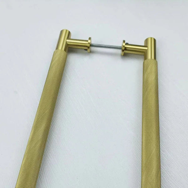 52cm Brass Knurled Door Handle – Gold Sliding Glass Door Pulls for Store, Barn, and Shower Room Dlight Decor