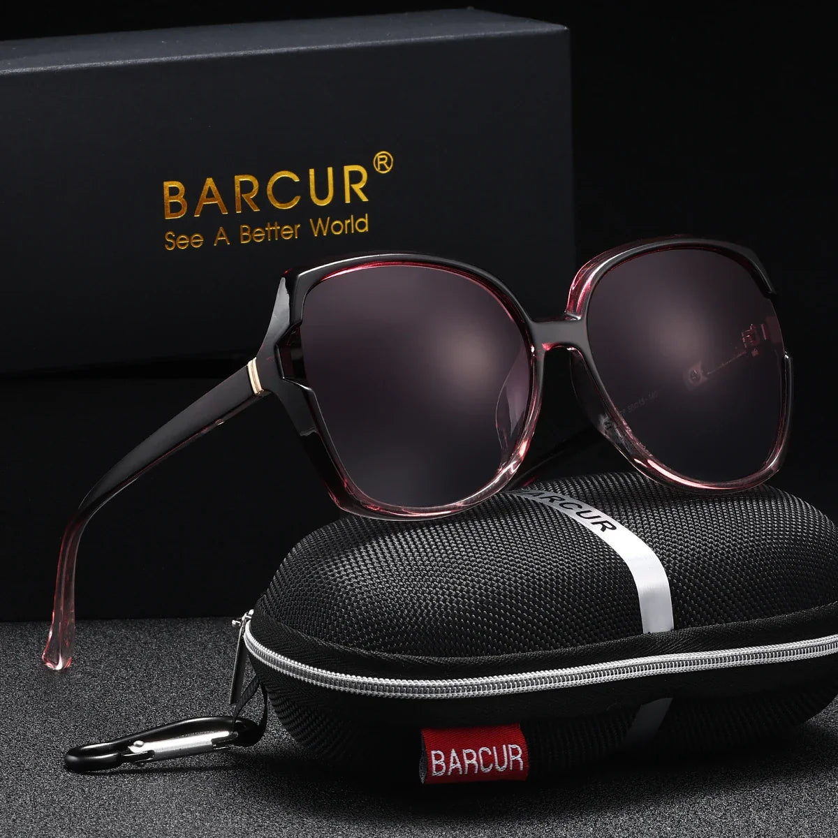 BARCUR Oversized Square Polarized Sunglasses for Women – Fashion Gradient Lens Summer Eyewear with UV400 Protection – Lightweight PC Comfortable Frame Trendy Street Style Shades for Summer Shopping Beach & Travel