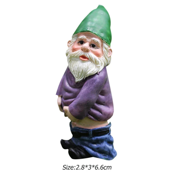 1pc Fairy Garden Drunk Gnomes Miniature Ornaments Set Mini Dwarf Bonfire Statues for Planter Flowerpot Decor Accessories
