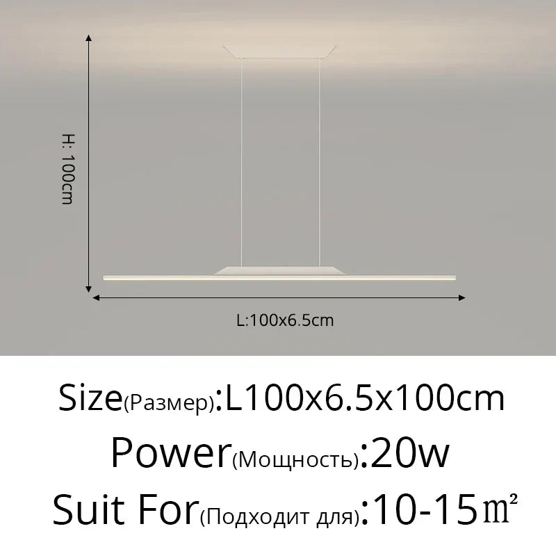 Minimalist LED Pendant Light Gold 150cm Dimmable