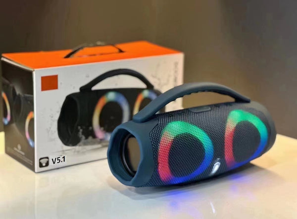 100W high power bluetooth speaker portable RGB colorful light waterproof wireless subwoofer 360 stereo surround TWS FM boombox