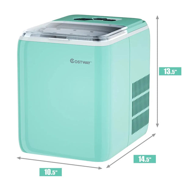 Portable Countertop Ice Maker Machine 44Lbs/24H Self-Clean w/Scoop Mint Green, ice cube maker machine electric , home appliance