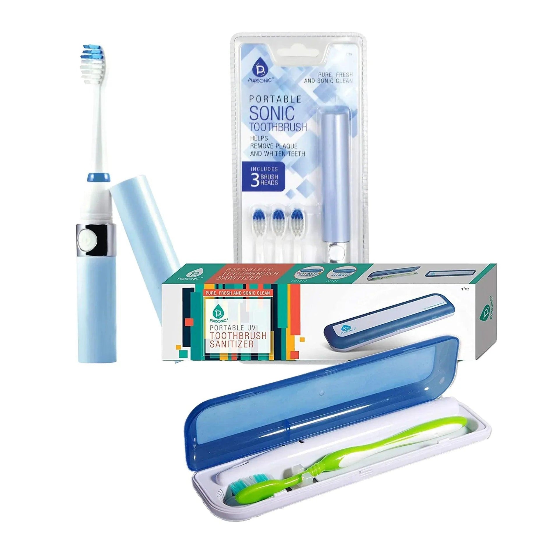 Travel Oral Care Essentials Bundle: Portable UV Toothbrush Sanitizer & Portable Sonic Toothbrush - Gifts for You 'n Me