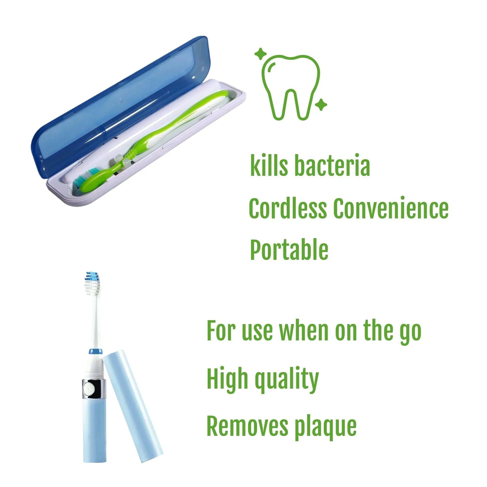 Travel Oral Care Essentials Bundle: Portable UV Toothbrush Sanitizer & Portable Sonic Toothbrush - Gifts for You 'n Me