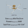 Black Gold Pendant Lamp 12-Head Dimmable - B Gold 6 heads / Warm light