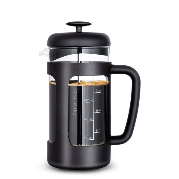 French Press  Coffee Tea Maker with Borosilicate Glass,Soft Grip Handle