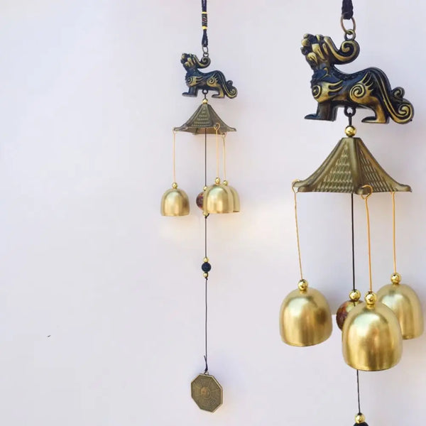 Retro Wind Chimes Copper Wind Bell Hanging Pendants Garden Decorations Outdoor Oriental Lucky Pendants
