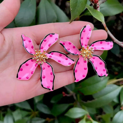 Sweet Big Flower Stud Earrings - Sexikinis Swim