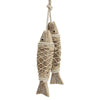 1 Pair Hand Carved Wooden Fish Hanging Ornaments Marine Coastal Wall Sculptures Fish Design Pendant DIY Home Nautical Decoration
