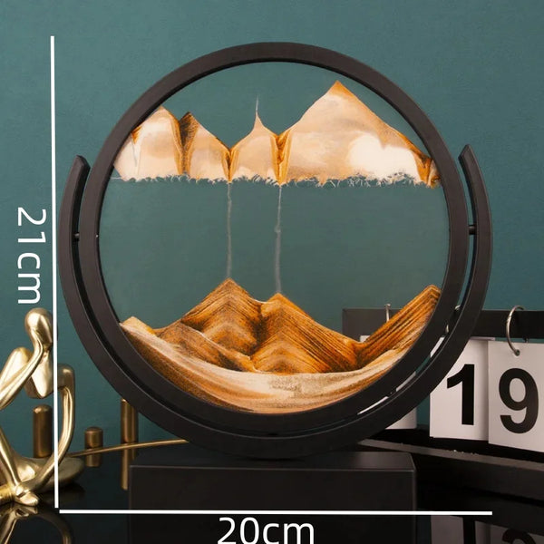 3D Moving Sand Art Painting Hourglass Round Handmade Glass Deep Sea Sandscape Quicksand Craft Sandglass Home Decoration Gifts