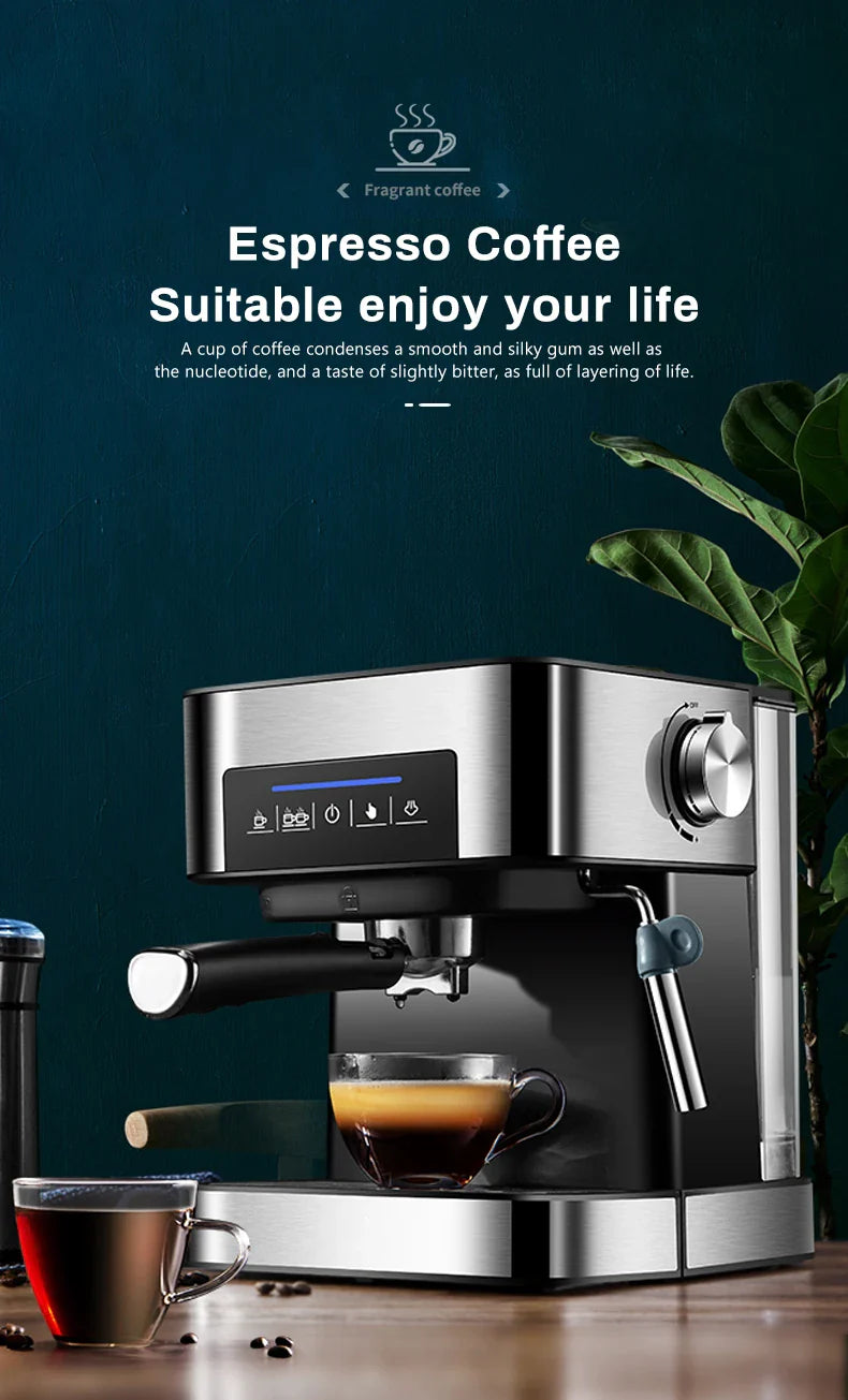 Semi-Automatic Espresso Machine 20Bar High Pressure Extractor 3-in-1