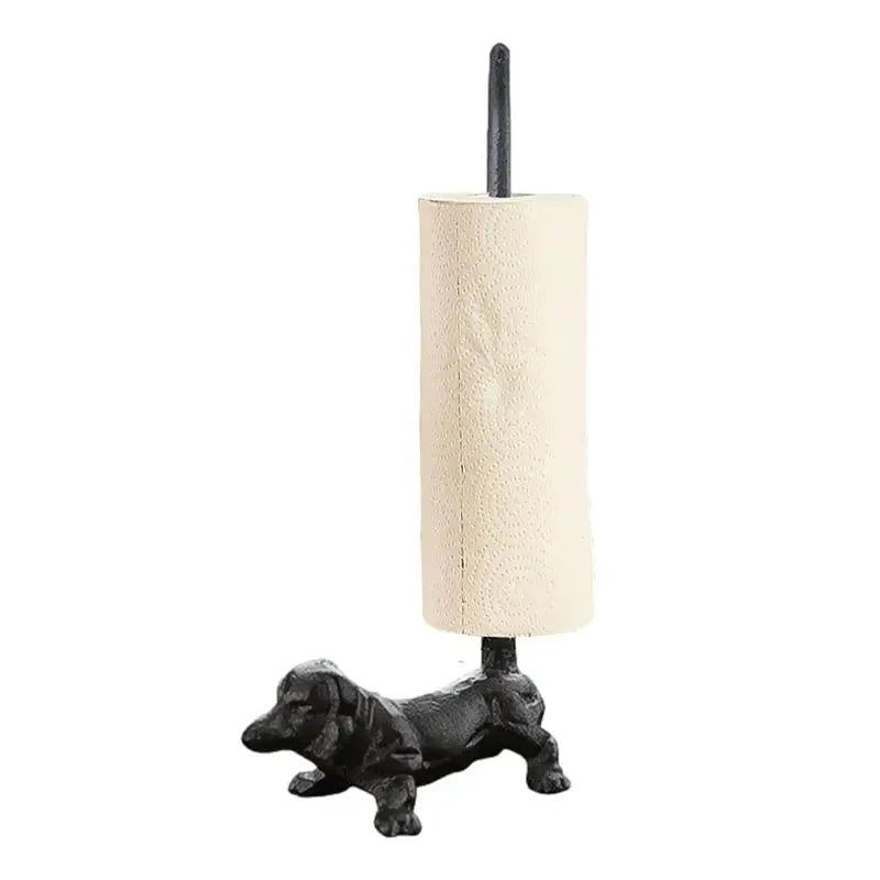 Animal Iron Paper Holder Vintage Downward Dog Cast Iron Roll Paper Towel Stand Standing Pipe Toilet Roll Tissue Holder For DSers Fulfillment
