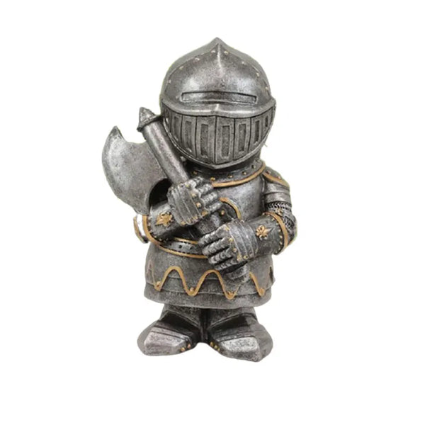 Knight Gnomes Garden Statue Guard Cross Templar Dwarf Guard Armor Samurai Miniature European Knight Resin Garden Decoration