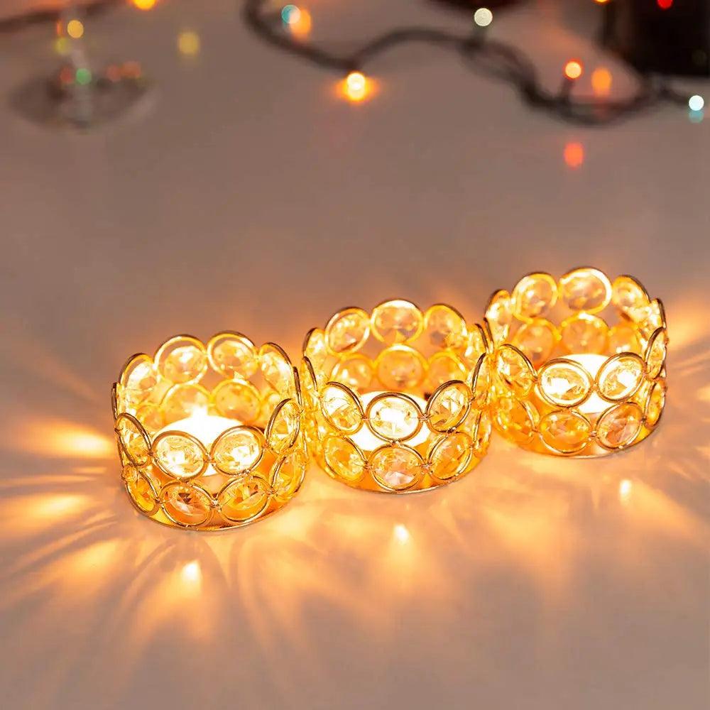 1/6pcs Candlesticks Crystal Tea Light Table Decoration Gift Box Candles Holder for wedding Valentine's Day Home Decor Tea Candle