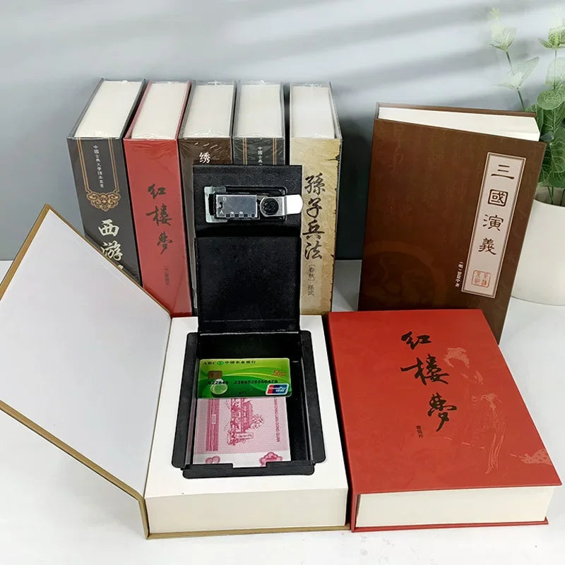 Hidden Book Safe with Key Lock — Metal Book-Shaped Home Safe (8.66 x 5.98 x 1.77 in / 220 x 152 x 45 mm)