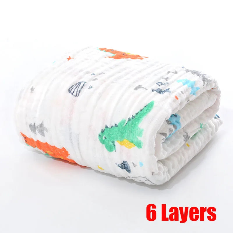 100% Cotton Gauze 6 Layer Swaddle Multipurpose Baby Blankets