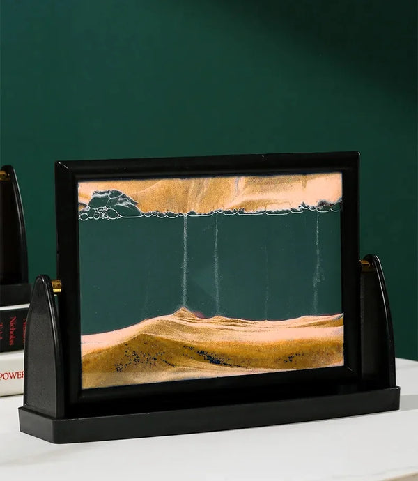 3D Rotatable Moving Sandscape Hourglass Quicksand Art Picture Square Glass Flowing Sand Painting Home Decor Children's Gifts