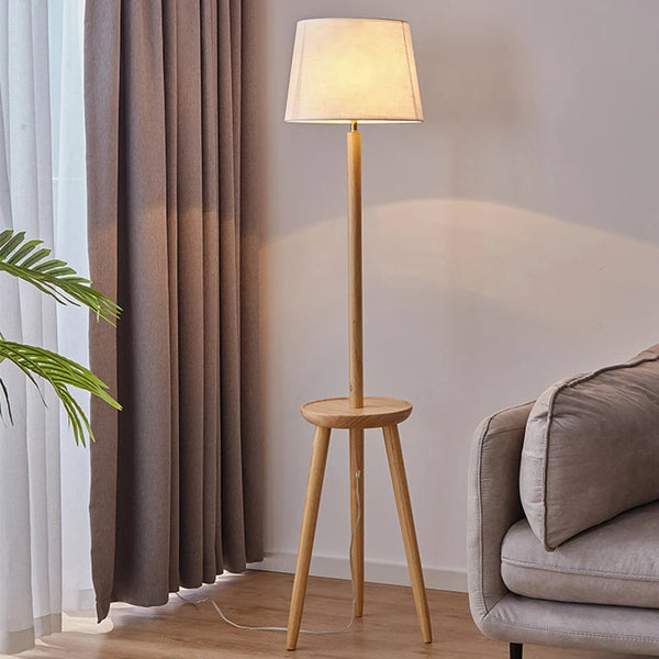 Nordic Vertical Floor Lamps Modern Solid Wood Table Simple Luminaires for Study Room Living Room Bedroom Bedside Standing Lights