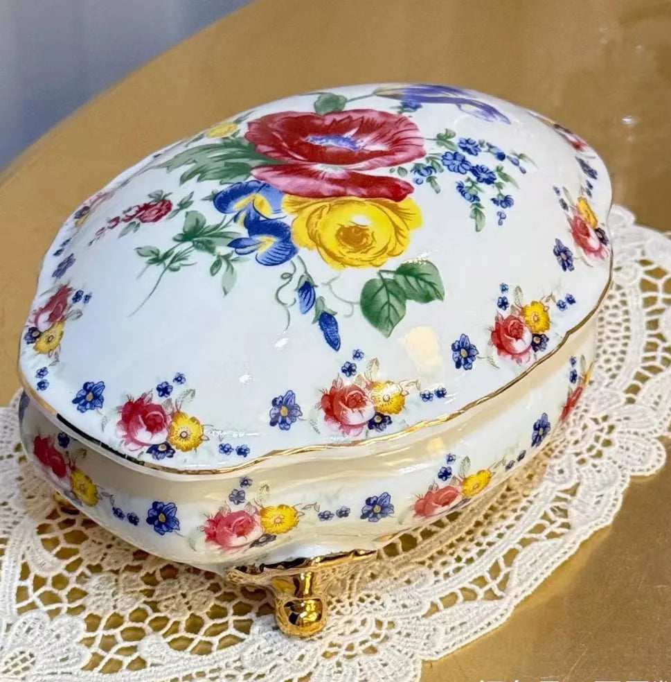 Resin Flower Jewelry Storage Box Vase Flower Basket  Jewelry Case Storage Jewelry Organizer Display Home Decor Ornament