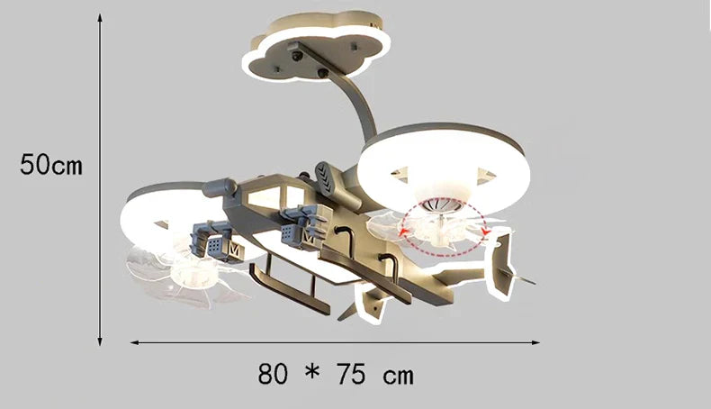 DecorBites™ Kids Bedroom Ceiling Fan with Light, Remote Control - Modern LED Lamp Decorbites
