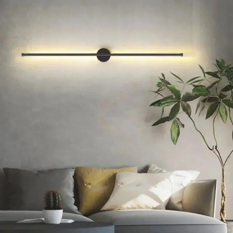 Gold Tube Wall Sconce 100cm Corridor Design