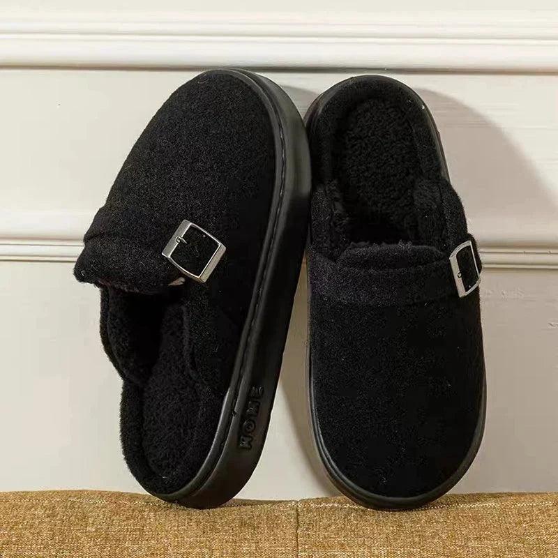 Winter Women's Slippers Home Plush Luxury Designer Woman Shoes Indoor Fluffy Fashion Platform Fuzzy Fur Slides Elegant Flat Soft