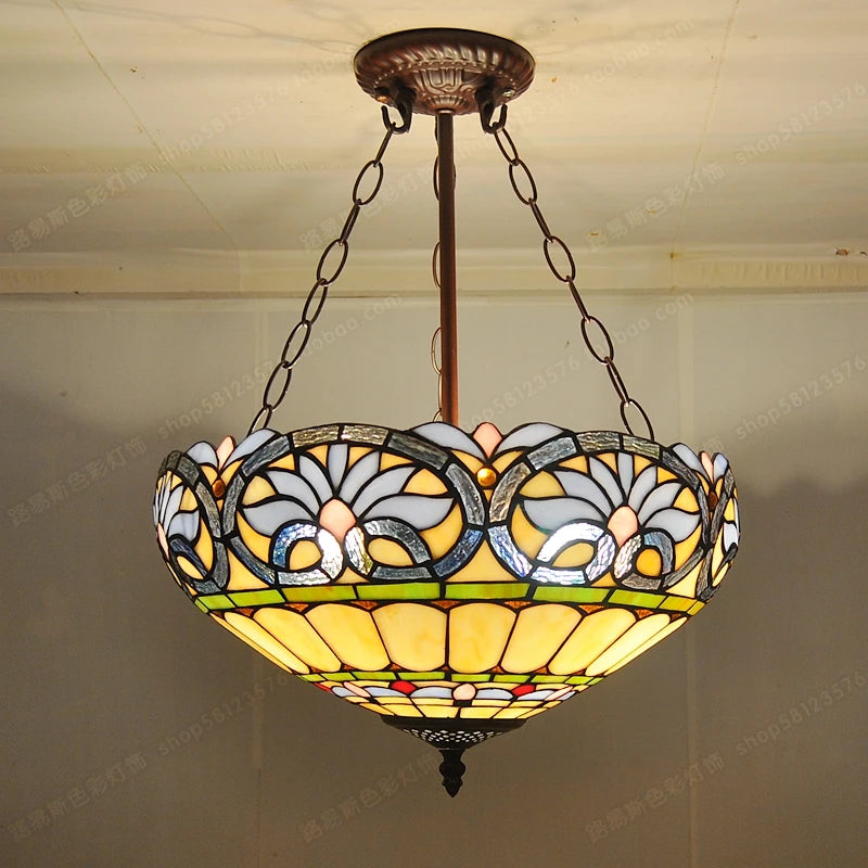 40CM European Antique Anti Chandeliers Tiffany Bedroom Balcony Children's Room Lighting Bar Night Games Lazurite Lighting